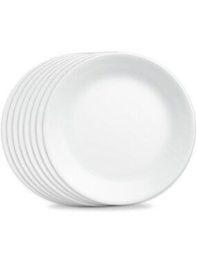 8-Piece Lightweight Dinner Plate Set - Chip Resistant, Round, Vitrelle Glass